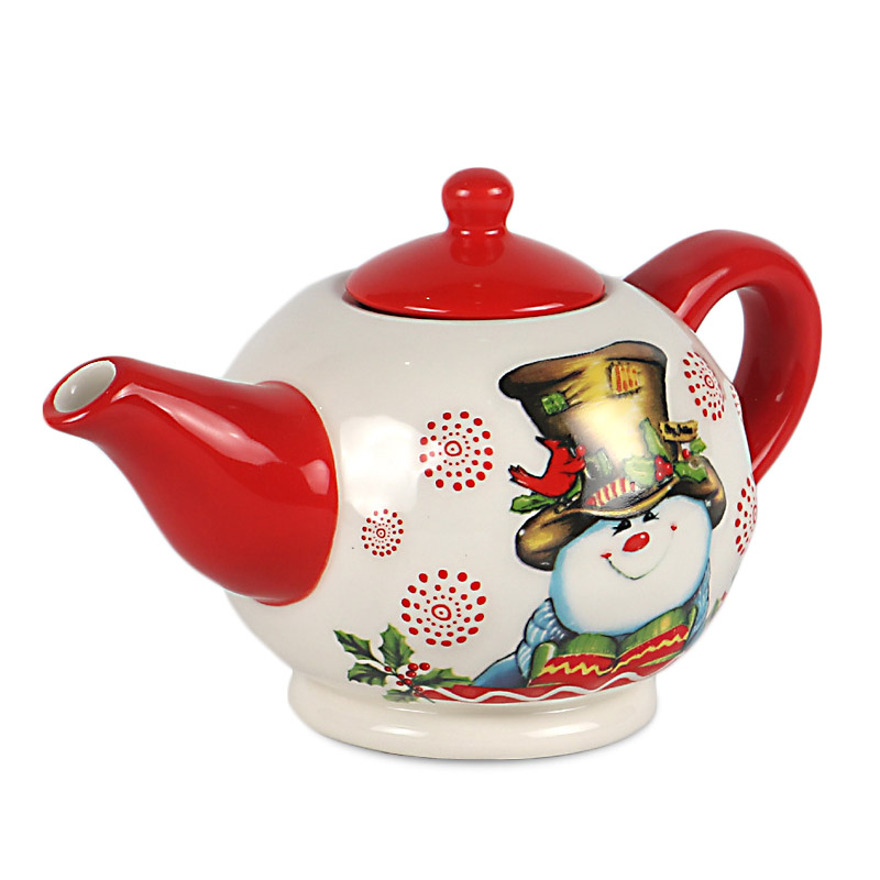 Christmas Snowman Ceramic Teapot | Christmas Kitchenware & Tablew 