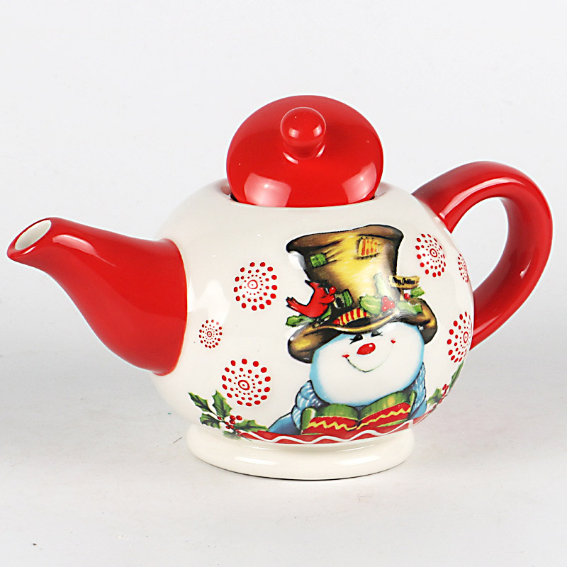Christmas Snowman Ceramic Teapot | Christmas Kitchenware & Tablew 